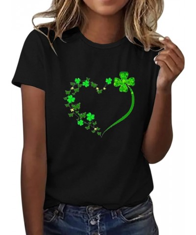 2024 St Patricks Day Shirt,Women's St Patrick's Day T-Shirt Lucky Irish Shamrock Blessed and Lucky Crewneck Graphic Tees Tops...