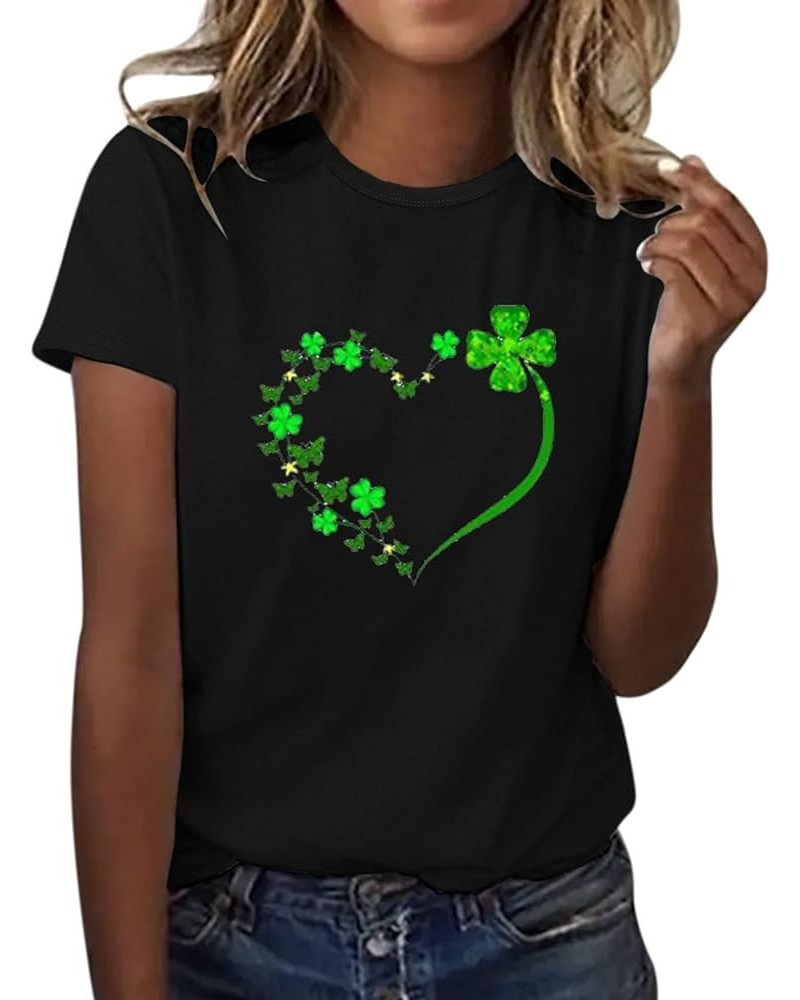 2024 St Patricks Day Shirt,Women's St Patrick's Day T-Shirt Lucky Irish Shamrock Blessed and Lucky Crewneck Graphic Tees Tops...