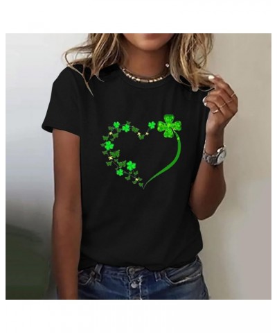 2024 St Patricks Day Shirt,Women's St Patrick's Day T-Shirt Lucky Irish Shamrock Blessed and Lucky Crewneck Graphic Tees Tops...