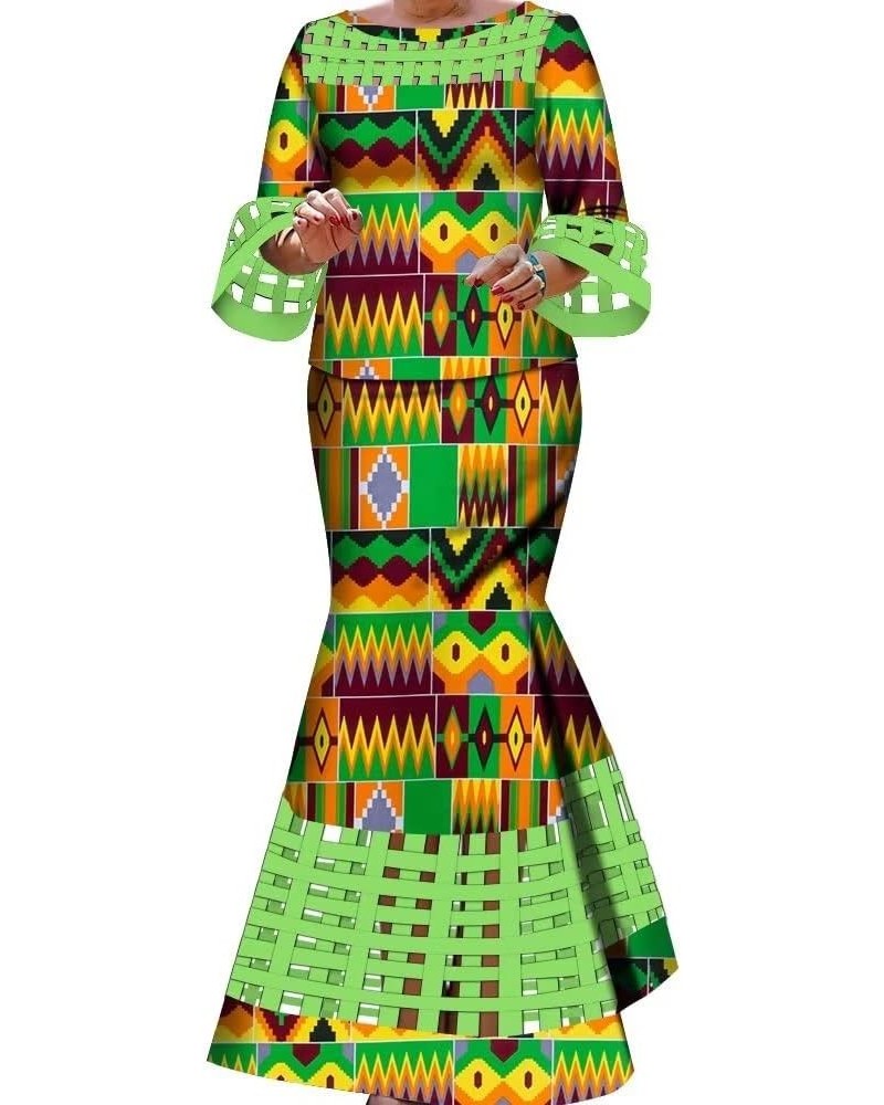 New African 2 Pieces Sets for Women Dashiki Weave Design Clothes Hollow Wedding Clothing T14 $44.65 Suits