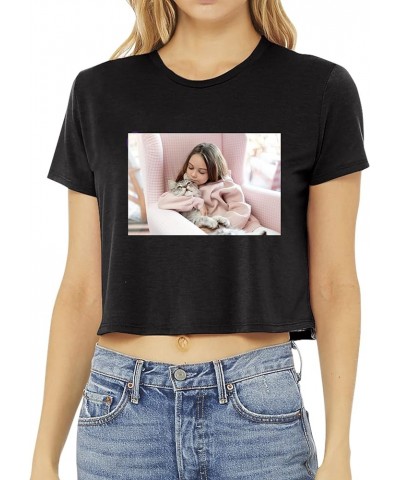 Custom Women's Cropped Tee Add Your Design Photo Logo Text Flowy Short Sleeve Crop T-Shirt Black $10.71 T-Shirts