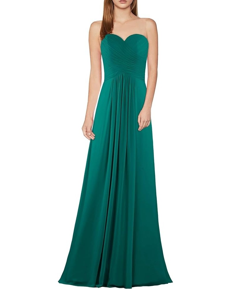 Women's Chiffon Bridesmaid Dresses Long Evening Gowns Teal $28.00 Dresses