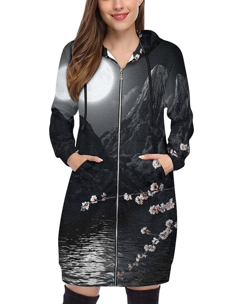 Zip Up Hoodie Women - Long Sleeve Fall Hoodeds Island And Lighthouses Sweatshirts Fall Jacket Coat with Pockets Japanese Art ...