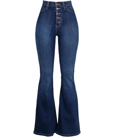 Bell Bottom Jeans Pants Curvy Women Stretchy Tummy Control Flare Jeans High Waist Wide Leg Skinny Bootcut Denim Jeans Blue $1...