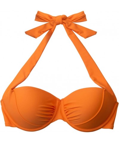 Women's Halter Push Up Bikini Top with Underwire Orange $12.69 Swimsuits