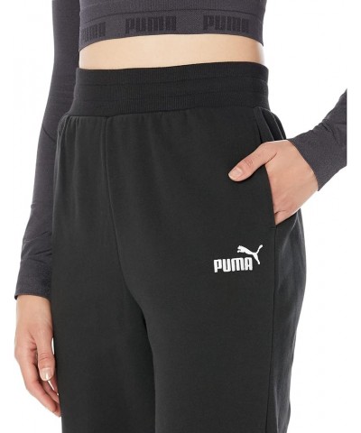 Women's Essentials+ Embroidery High Waist Fleece Pants Black $18.89 Activewear