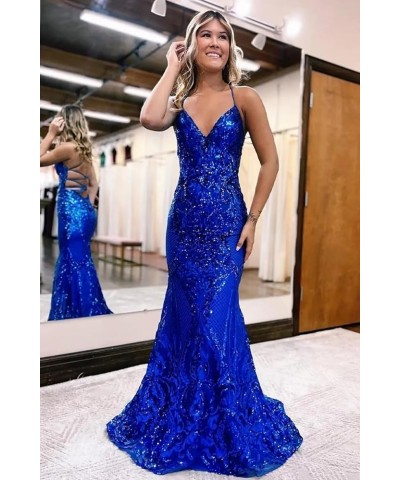 Sequin Prom Dresses Lace Long with Slit V-Neck Sleeveless Formal Evening Party Gown Sage Green $35.69 Dresses