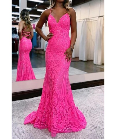 Sequin Prom Dresses Lace Long with Slit V-Neck Sleeveless Formal Evening Party Gown Sage Green $35.69 Dresses