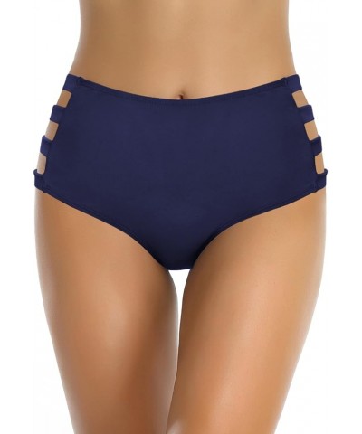 Women's Bikini Bottom High Waisted Swimsuit Plus Size Strappy Swim Bottoms Strapped Sides-blue $10.23 Swimsuits