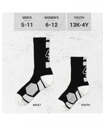 Custom Team Number Crew Socks | Youth & Adult Athletic Socks Black | Choose Your Number 47 Or 74 Team Number $10.07 Socks