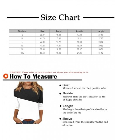 3/4 Sleeve Shirts for Women, Long Sleeve Plaid Blouses Crew Neck Big and Tall Top Lightweight Y2K Tee Running Blouse 05 White...