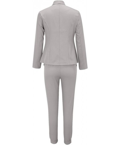 Women's Blazer Suits Two Piece Solid Work Pant Suit Business Jacket Office Lady Suits Sets Slim Fit Trouser Blazer 01gray $12...