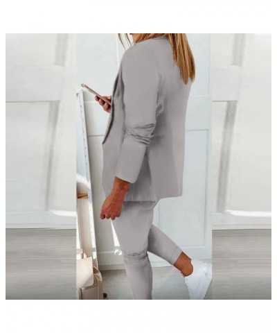 Women's Blazer Suits Two Piece Solid Work Pant Suit Business Jacket Office Lady Suits Sets Slim Fit Trouser Blazer 01gray $12...