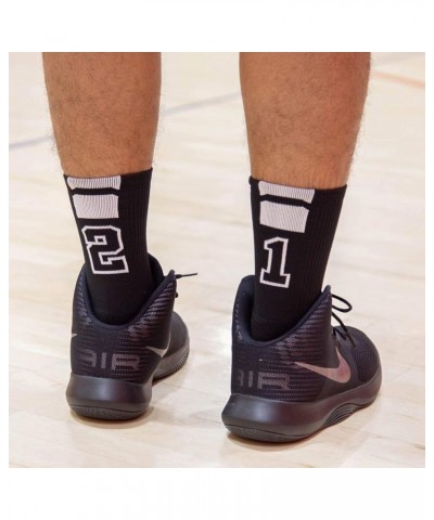 Custom Team Number Crew Socks | Youth & Adult Athletic Socks Black | Choose Your Number 47 Or 74 Team Number $10.07 Socks