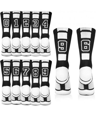 Custom Team Number Crew Socks | Youth & Adult Athletic Socks Black | Choose Your Number 47 Or 74 Team Number $10.07 Socks