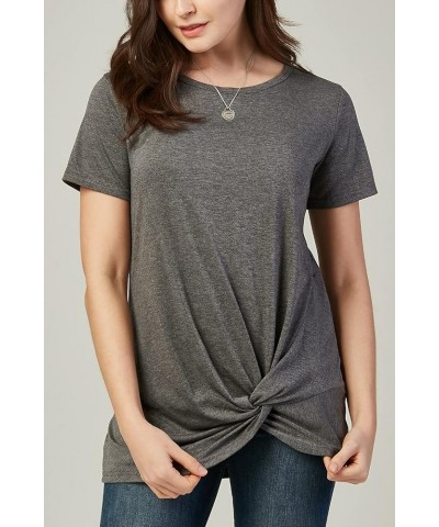 Women's 2 Pack Stretch Cotton and Modal Classic-Fit Short-Sleeve Crewneck T-Shirt 1.(2 Packs) - Dk.grey / Lt.blue $8.81 T-Shirts