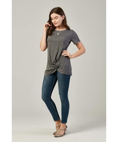 Women's 2 Pack Stretch Cotton and Modal Classic-Fit Short-Sleeve Crewneck T-Shirt 1.(2 Packs) - Dk.grey / Lt.blue $8.81 T-Shirts