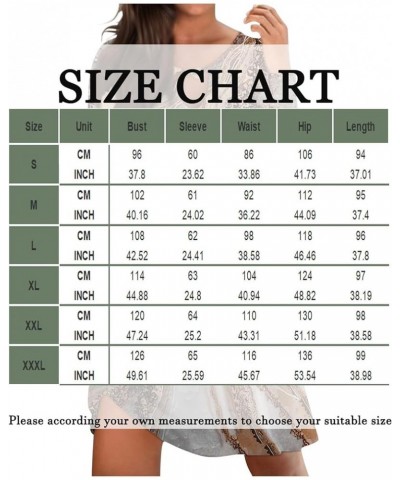 Women's Homecoming Dresses 2023 Casual Comfortable Print Long-Sleeve Chest Hollow Big Swing Dress, S-3XL Silver $8.66 Dresses