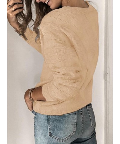 Womens Color Block Striped V Neck Cozy Knitted Pullover Sweaters Jumper Tops Loose Fit Solid Khaki 02 $25.19 Sweaters