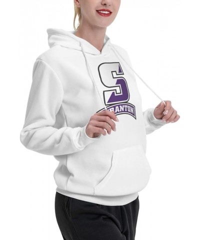 University A Of Scranton Logo Womens Casual Hoodies Pullover Tops Drawstring Long Sleeve Sweatshirts White $15.50 Hoodies & S...