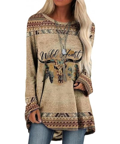 Western Sweatshirts for Women Native American Aztec Print Pullover Long Sleeve Crewneck Crewneck Sweatshirt Bullhead 1 $18.59...