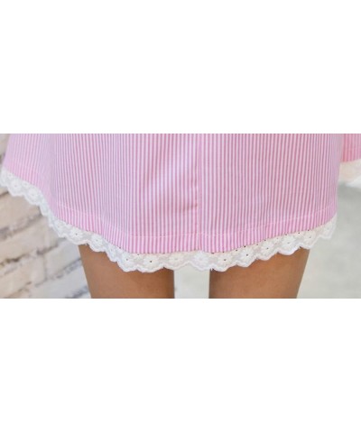 Updated Size Women's Fresh Doll Collar Short Sleeve Dress Pink $13.79 Dresses