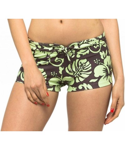 Women UPF 50+ Swim Board Shorts Hot Pants Swimsuit Rash Gaurd Yoga Workout (HP) Brown With Green $14.36 Swimsuits