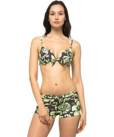 Women UPF 50+ Swim Board Shorts Hot Pants Swimsuit Rash Gaurd Yoga Workout (HP) Brown With Green $14.36 Swimsuits