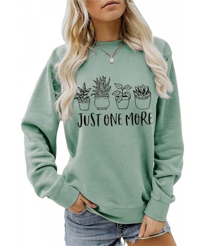 Just One More Plant Sweatshirt, Women Plants Life Shirt, Gardening Pullover Shirt, Plant Lover Gifts, Long Sleeve Tops 0green...