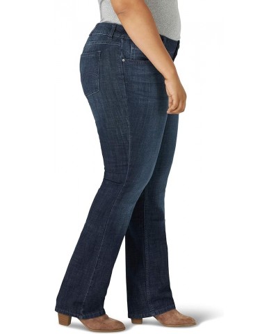 Women's Western Plus Size Mid Rise Stretch Straight Leg Jean Dark Wash $18.03 Jeans