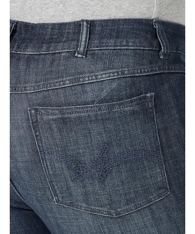 Women's Western Plus Size Mid Rise Stretch Straight Leg Jean Dark Wash $18.03 Jeans