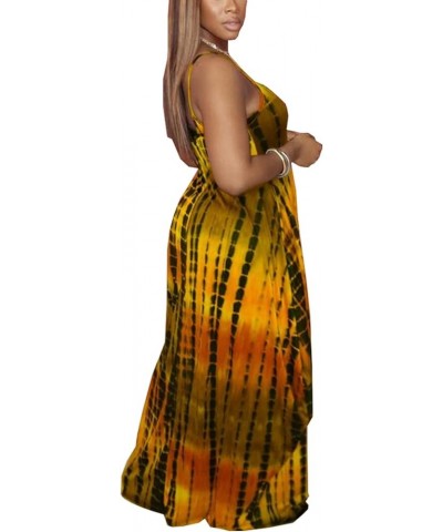 Women's Casual Maxi Dresses Summer Loose Sleeveless Floor Length Plus Size Sundresses with Pockets Yellow11095 $19.97 Dresses