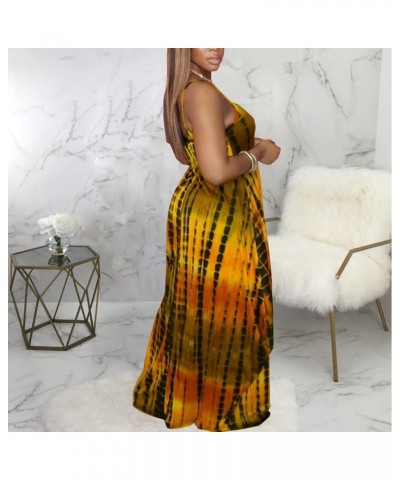 Women's Casual Maxi Dresses Summer Loose Sleeveless Floor Length Plus Size Sundresses with Pockets Yellow11095 $19.97 Dresses