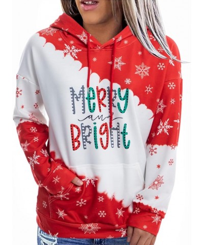 Christmas Sweatshirts for Women Merry Bright Graphic Print Long Sleeve Shirts Christmas Crewneck Pullover Casual Blouse Tops ...