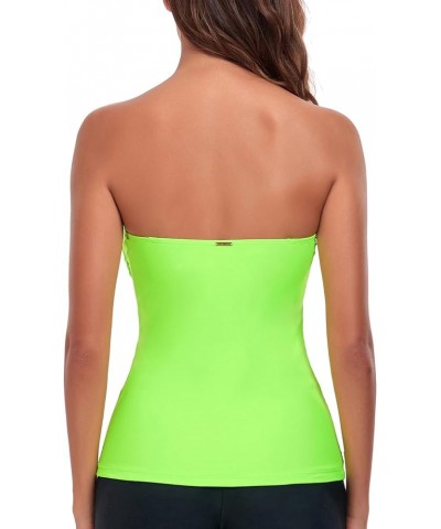 Women's Ruched Tankini Top Neon Green $17.15 Swimsuits