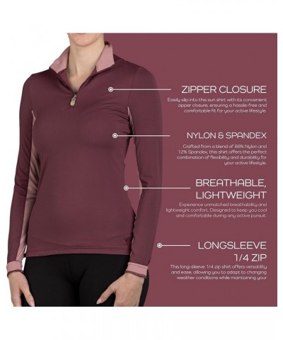 Printed Base Layer Women's Activewear | 1/4 Zip Long Sleeve Sun Protection | Golf, Equestrian, Outdoor Apparel Mocha Floral $...