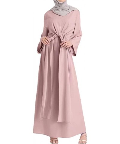 Women's Formal Dresses Long Dress Robe Vintage Cocktail Casual Dresses Muslim Kaftan Abaya Maxi Dress Pink $17.91 Robes