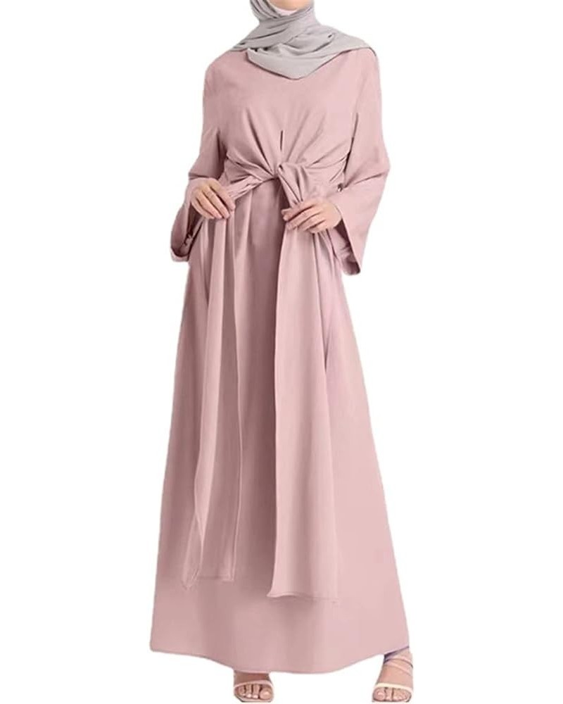 Women's Formal Dresses Long Dress Robe Vintage Cocktail Casual Dresses Muslim Kaftan Abaya Maxi Dress Pink $17.91 Robes