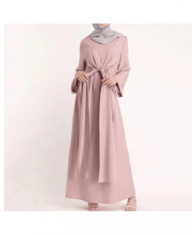 Women's Formal Dresses Long Dress Robe Vintage Cocktail Casual Dresses Muslim Kaftan Abaya Maxi Dress Pink $17.91 Robes