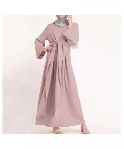 Women's Formal Dresses Long Dress Robe Vintage Cocktail Casual Dresses Muslim Kaftan Abaya Maxi Dress Pink $17.91 Robes