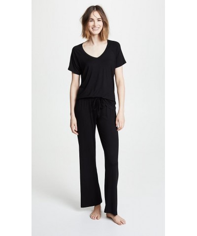 womens Women's Basic Open Leg Lounge Pant Rayon Black $21.94 Sleep & Lounge