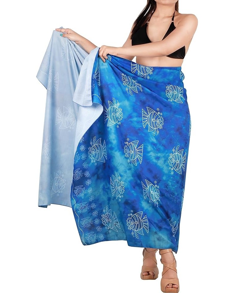 Women's Sarong Bikini Skirt Cover up Swimwear Bathing suit Summer Wraps Swimsuit Beach Wrap Coverups for Women Lapis, Allover...