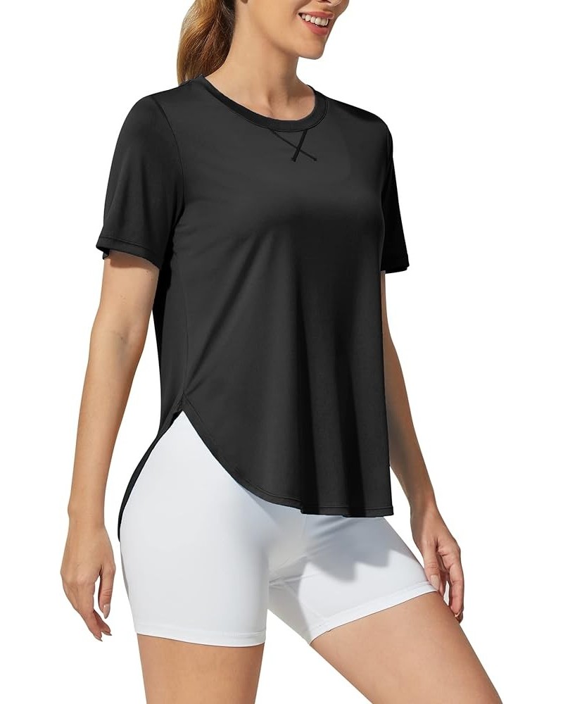 Short Sleeve Workout Tops for Women Athletic T-Shirts Lightweight Yoga Running Tee Top Black $12.76 Activewear