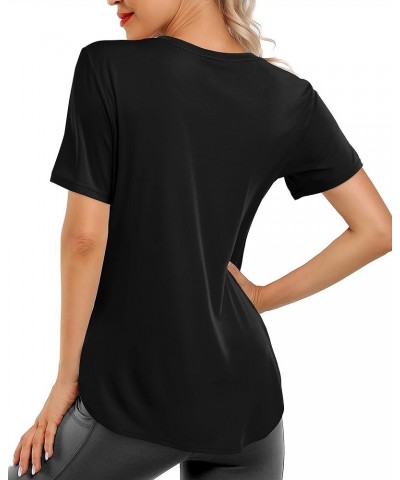 Short Sleeve Workout Tops for Women Athletic T-Shirts Lightweight Yoga Running Tee Top Black $12.76 Activewear