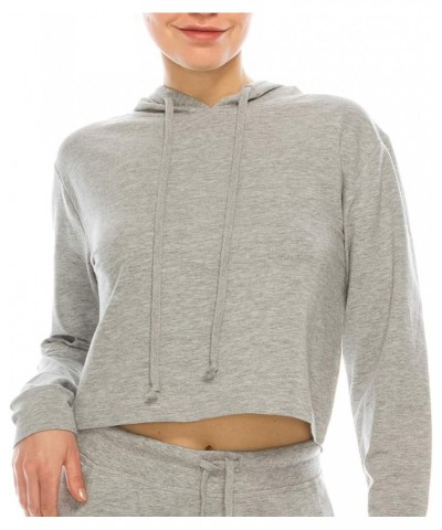 Women's Sport Cropped Top Light Hoodie Heather Grey $10.55 Activewear