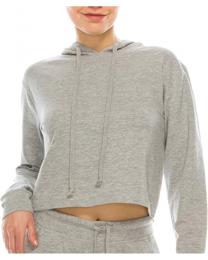 Women's Sport Cropped Top Light Hoodie Heather Grey $10.55 Activewear