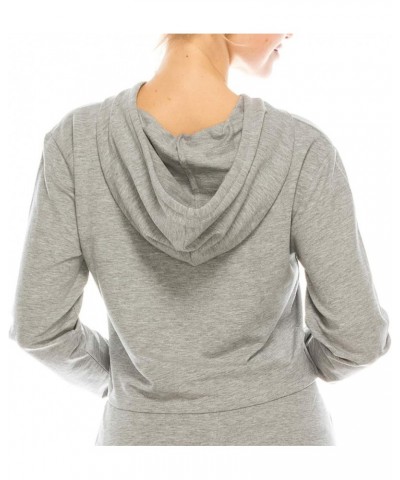 Women's Sport Cropped Top Light Hoodie Heather Grey $10.55 Activewear