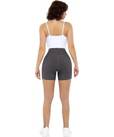 High Waisted Spandex Biker Shorts, Workout Booty Soft Yoga Shorts for Women 5 inch 4 Packs - Black*2/Gray/White $8.84 Activewear