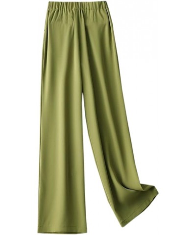 Women's Vintage Slight Pleats Wide Dress Pants Green $20.99 Pants