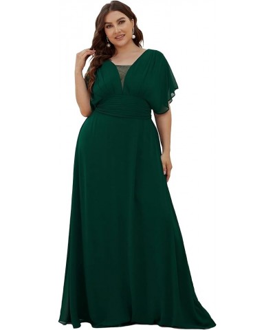 Alisa Pan Womens Plus Size Chiffon Long Formal Evening Party Dress 7851-AS Dark Green $35.99 Dresses